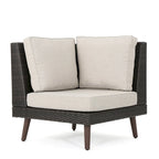 4-Piece Wicker Sectional Sofa Set with Cushions 1 Corner 2 Ends 1 Table