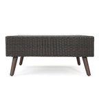 4-Piece Wicker Sectional Sofa Set with Cushions 1 Corner 2 Ends 1 Table