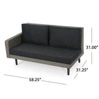 4-Piece Wicker Sectional Sofa Set with Cushions 1 Corner 2 Ends 1 Table