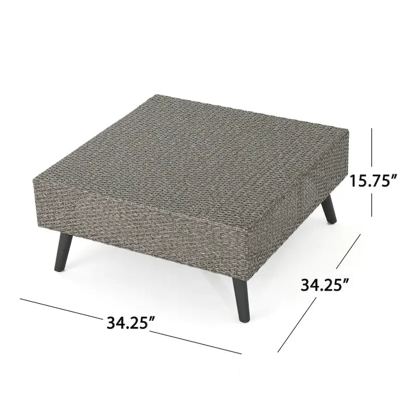 4-Piece Wicker Sectional Sofa Set with Cushions 1 Corner 2 Ends 1 Table