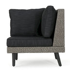 4-Piece Wicker Sectional Sofa Set with Cushions 1 Corner 2 Ends 1 Table