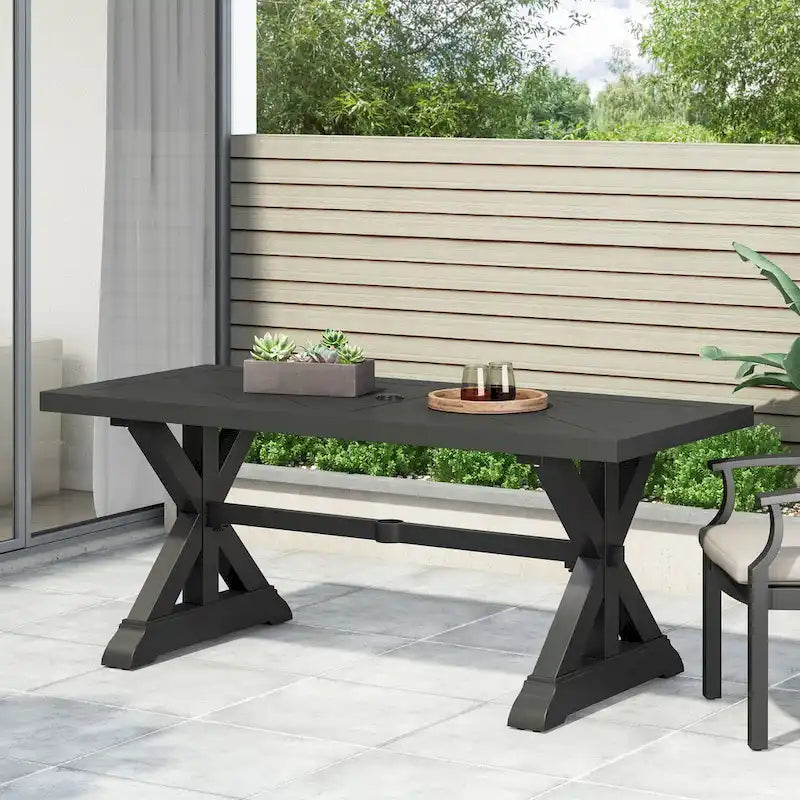 Brookdale Outdoor Aluminum Dining Table by Christopher Knight Home - 70.50 L x 30.75 W x 29.25 H