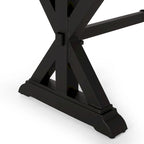 Outdoor Aluminum Dining Table Antique Matte Black with Umbrella Hole