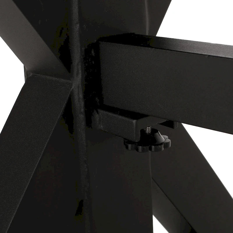 Outdoor Aluminum Dining Table Antique Matte Black with Umbrella Hole