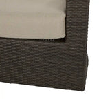 Wicker and Aluminum Swivel Club Chair Brown with Cushion Weather-Resistant