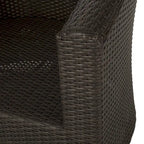 Wicker and Aluminum Swivel Club Chair Brown with Cushion Weather-Resistant