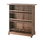 Acacia Wood Outdoor Bar Table Rich Mahogany with Storage and Bottle Holders