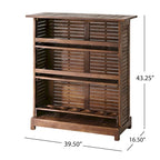 Acacia Wood Outdoor Bar Table Rich Mahogany with Storage and Bottle Holders
