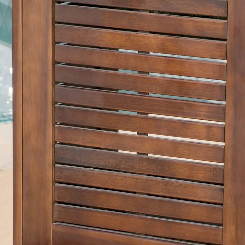 Acacia Wood Outdoor Bar Table Rich Mahogany with Storage and Bottle Holders