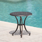 Lola Outdoor Round Aluminum Side Table by Christopher Knight Home