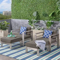 Cape Coral Outdoor 2-Seater Aluminum Club Chair Chat Set with Ottomans by Christopher Knight Home