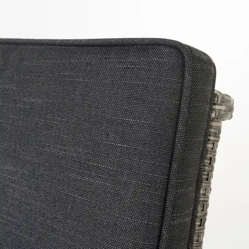 4-Piece Wicker Swivel Bar Stool Set Mixed Black with Dark Gray Cushions