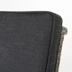 4-Piece Wicker Swivel Bar Stool Set Mixed Black with Dark Gray Cushions
