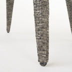 4-Piece Wicker Swivel Bar Stool Set Mixed Black with Dark Gray Cushions