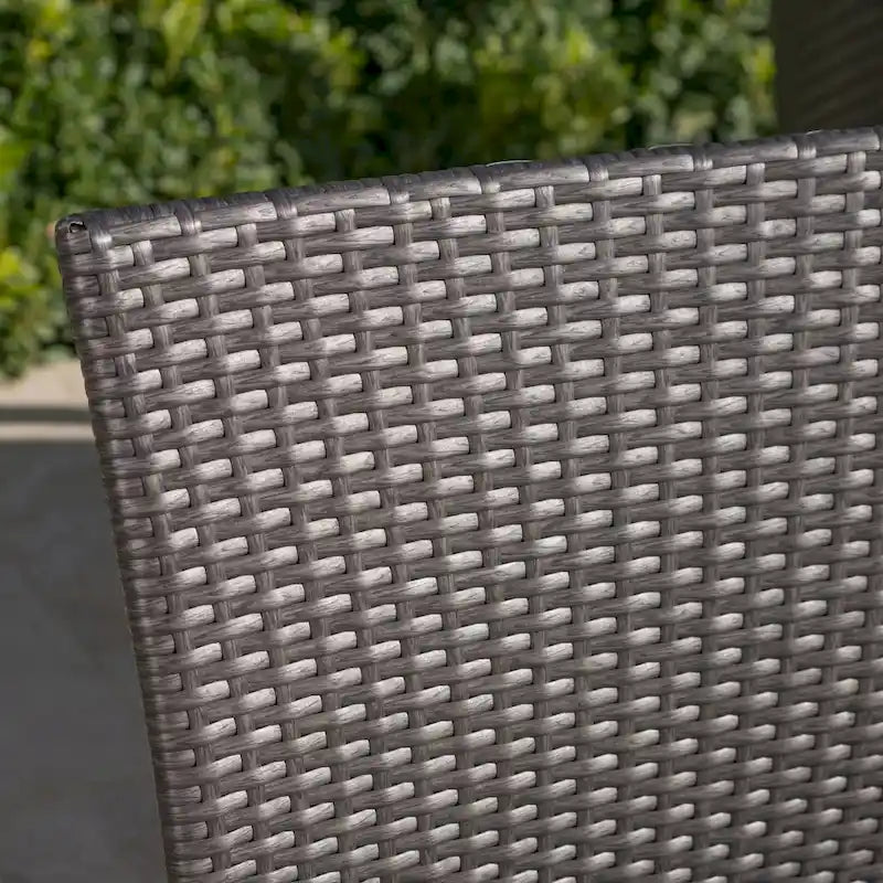 9-Piece Wicker Patio Dining Set for 8 People 8 Chairs 1 Square Table
