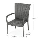 9-Piece Wicker Patio Dining Set for 8 People 8 Chairs 1 Square Table