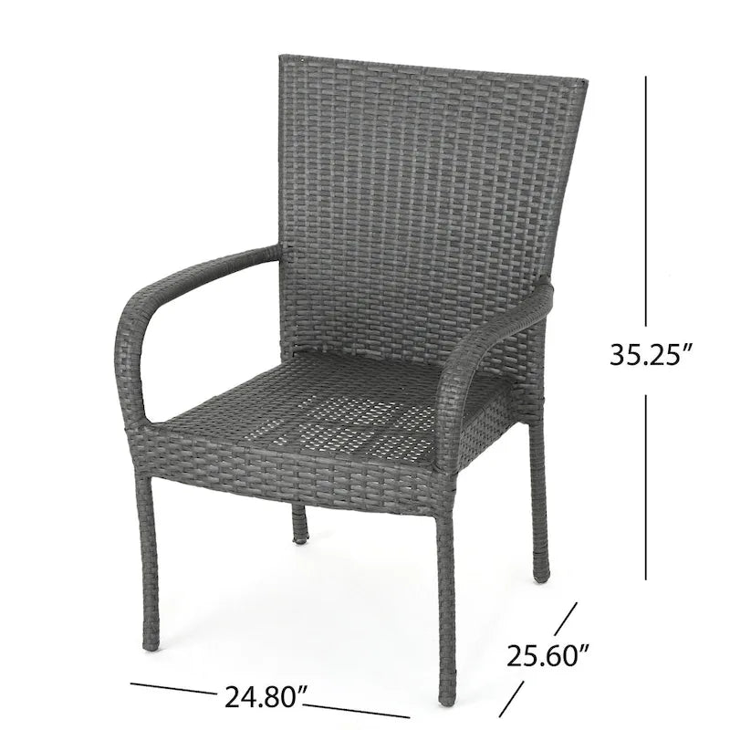 9-Piece Wicker Patio Dining Set for 8 People 8 Chairs 1 Square Table