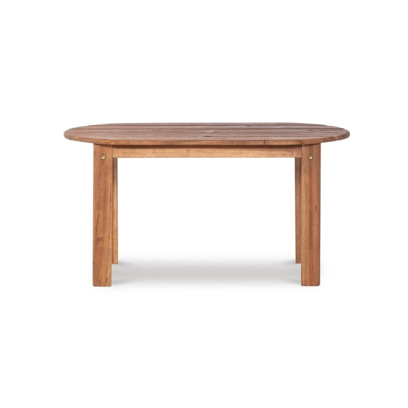 Rectangular Acacia Wood Coffee Table Brown Teak Finish Adirondack Style