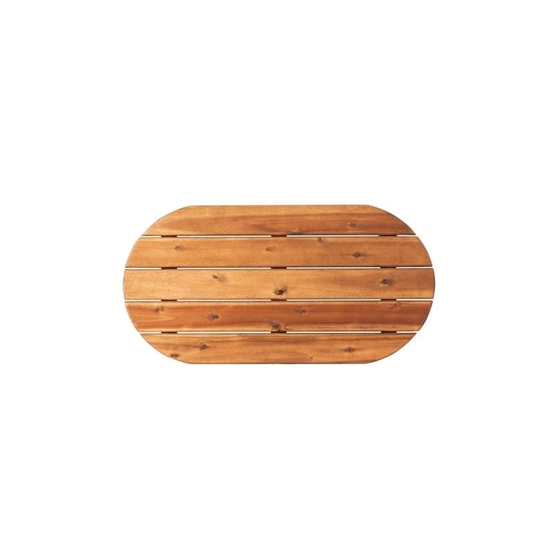 Rectangular Acacia Wood Coffee Table Brown Teak Finish Adirondack Style