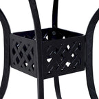 Square Cast Aluminum Bistro Table Black 36x36 inches with Umbrella Hole