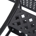 Square Cast Aluminum Bistro Table Black 36x36 inches with Umbrella Hole