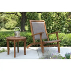 Eucalyptus Wood and Wicker Lounger Brown/Driftwood Gray All-Weather