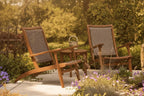 Eucalyptus Wood and Wicker Lounger Brown/Driftwood Gray All-Weather