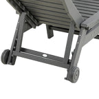 HDPE Chaise Lounge Chair Light Gray 5-Level Adjustable with Wheels