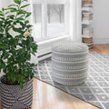 Sevita Dash and Stripe Geometric Indoor Outdoor Pouf - 20  x 20  x 20