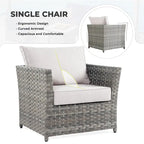 13-Piece PE Wicker Sectional Set with Swivel Rocking Chair and Glass Table