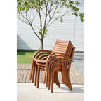 Stackable Eucalyptus Wood Patio Armchair Set FSC Certified Weather Resistant