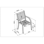 Stackable Eucalyptus Wood Patio Armchair Set FSC Certified Weather Resistant