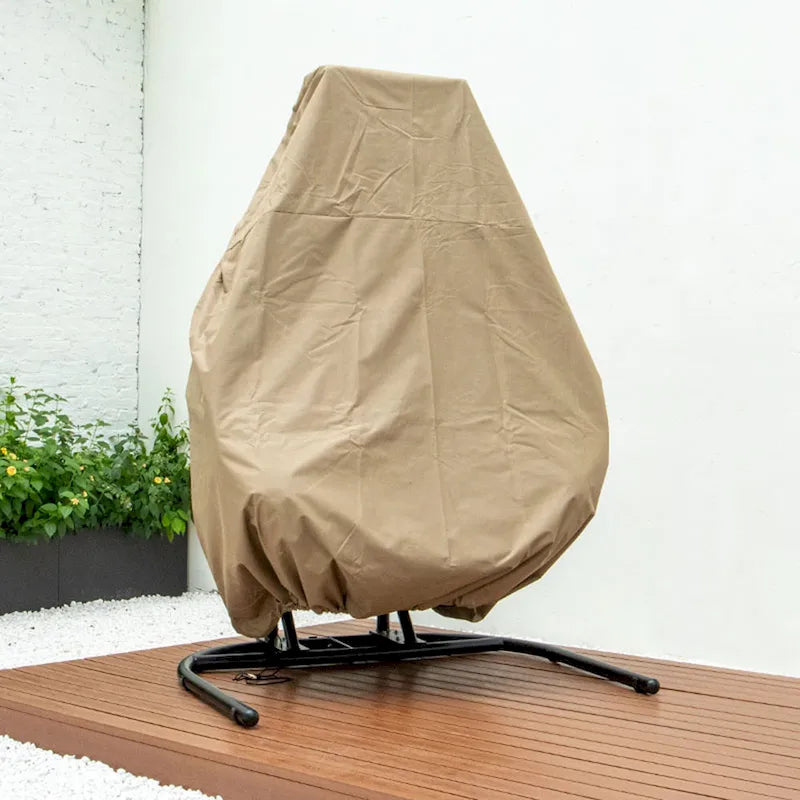 2-Person Hanging Swing Chair Charcoal Wicker with Stand and Cushion
