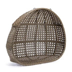2-Person Hanging Swing Chair Charcoal Wicker with Stand and Cushion