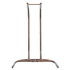 2-Person Hanging Swing Chair Charcoal Wicker with Stand and Cushion