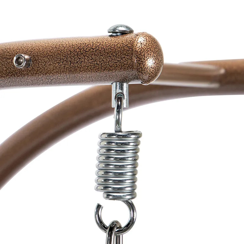 2-Person Hanging Swing Chair Charcoal Wicker with Stand and Cushion