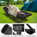 Folding Camping Cot 75 inches with 3.3-inch Mattress Portable for 1-2 People