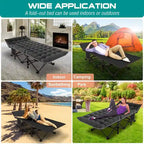 Folding Camping Cot 75 inches with 3.3-inch Mattress Portable for 1-2 People