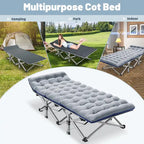 Folding Camping Cot 75 inches with 3.3-inch Mattress Portable for 1-2 People