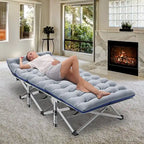 Folding Camping Cot 75 inches with 3.3-inch Mattress Portable for 1-2 People