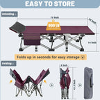 Folding Camping Cot 75 inches with 3.3-inch Mattress Portable for 1-2 People