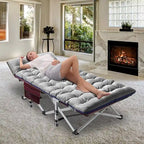 Folding Camping Cot 75 inches with 3.3-inch Mattress Portable for 1-2 People