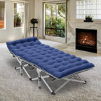 Folding Camping Cot 75 inches with 3.3-inch Mattress Portable for 1-2 People