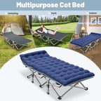 Folding Camping Cot 75 inches with 3.3-inch Mattress Portable for 1-2 People