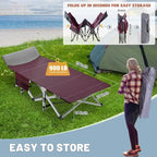 Folding Camping Cot 75 inches with 3.3-inch Mattress Portable for 1-2 People
