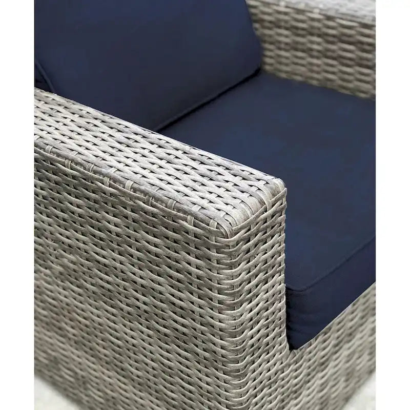11-Piece Wicker Sectional Set with Sunbrella Cushions for 9 People L-Shaped Sofa 2 Chairs 2 Tables
