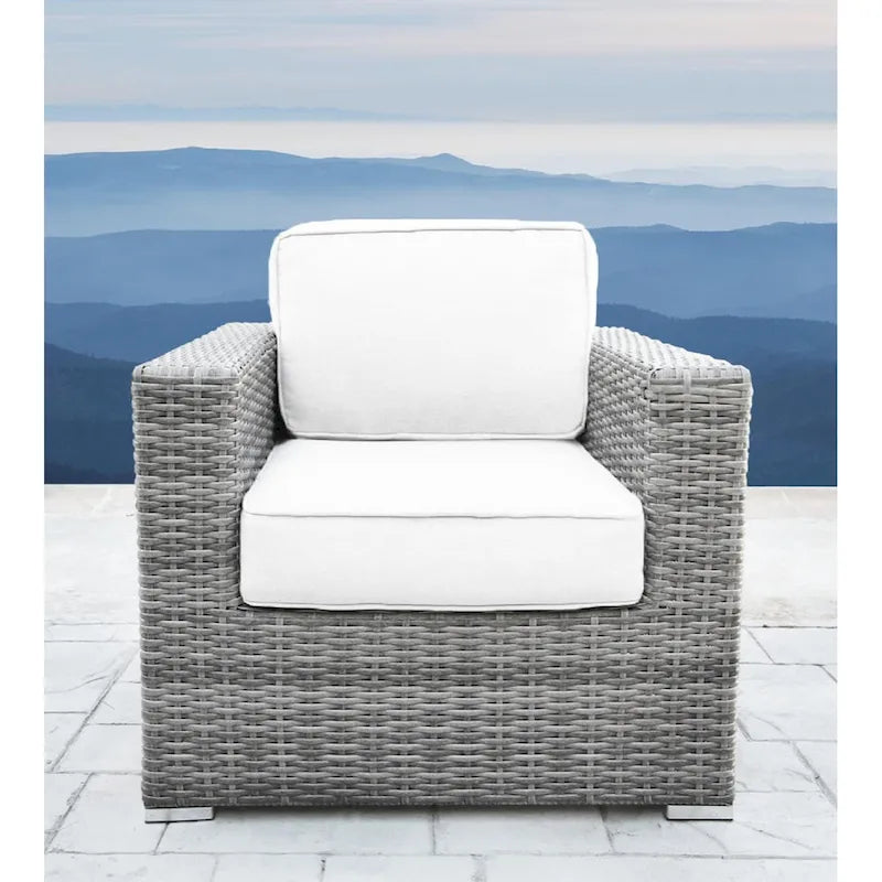 11-Piece Wicker Sectional Set with Sunbrella Cushions for 9 People L-Shaped Sofa 2 Chairs 2 Tables