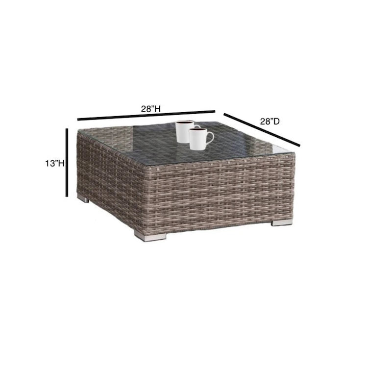 11-Piece Wicker Sectional Set with Sunbrella Cushions for 9 People L-Shaped Sofa 2 Chairs 2 Tables