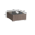 11-Piece Wicker Sectional Set with Sunbrella Cushions for 9 People L-Shaped Sofa 2 Chairs 2 Tables