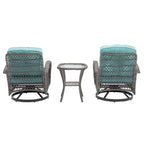 3-Piece Wicker Furniture Set 2 Chairs 1 Table with Cushions Modern Design